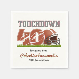 Touchdown Forty Funny Football 40ste verjaardag Servet