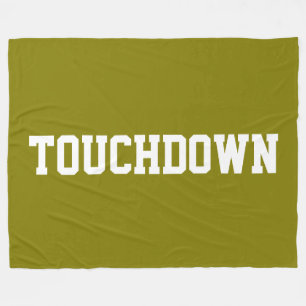 TOUCHDOWN Gouden Olijf Atletisch Wit Bloktekst Fleece Deken