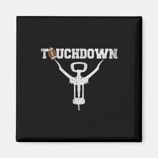 Touchdown Grappig Voetbal En Wijnliefhebbers Cadea Magneet (Voorkant)