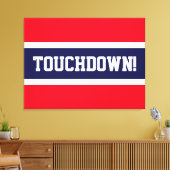 TOUCHDOWN Helder Rood Wit Navy Blauwe Strepen Canvas Afdruk (Insitu (Woonkamer))