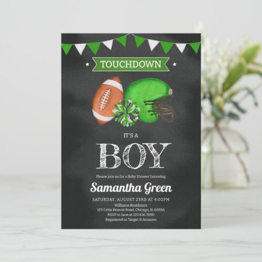 Touchdown Het is een Boy Baby shower Kaart (Staand voorkant)