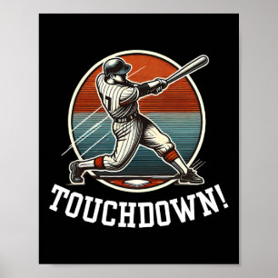 Touchdown Homerun Sport Mash Up Voetbal Honkbal Poster