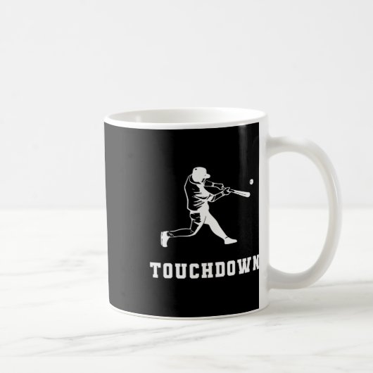 Touchdown-honkbalhumor Grappige Touchdown-honkbal Koffiemok (Rechts)