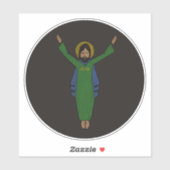 Touchdown Jesus  Distress Black Sticker (Vel)