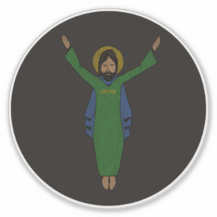Touchdown Jesus  Distress Black Sticker