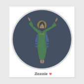 Touchdown Jesus  Distress Dark Blue Sticker (Vel)