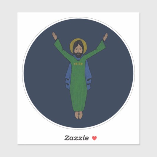 Touchdown Jesus  Distress Dark Blue Sticker (Vel)