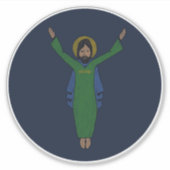Touchdown Jesus  Distress Dark Blue Sticker (Voorkant)