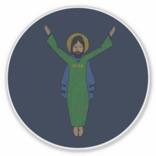 Touchdown Jesus  Distress Dark Blue Sticker