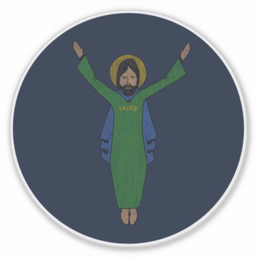 Touchdown Jesus  Distress Dark Blue Sticker (Voorkant)