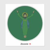 Touchdown Jesus Distress Dark Green Sticker (Vel)