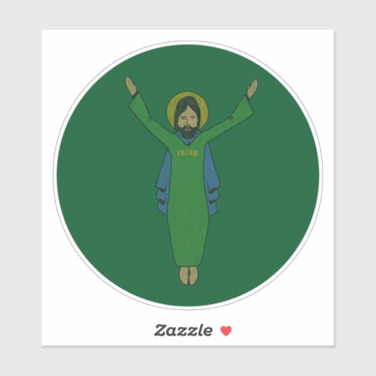 Touchdown Jesus Distress Dark Green Sticker (Vel)