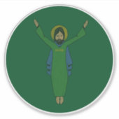 Touchdown Jesus Distress Dark Green Sticker (Voorkant)
