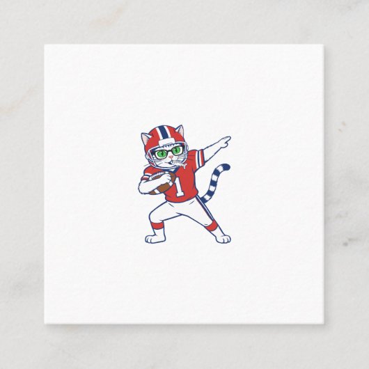 Touchdown Kat Vierkante Visitekaartje (Voorkant)