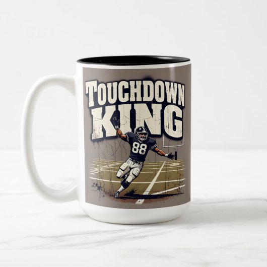 Touchdown King Football Tweekleurige Koffiemok (Links)