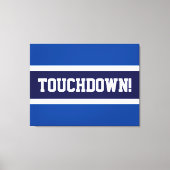 TOUCHDOWN Leuk Navy Bold Blauw Wit Grijze Strepen Canvas Afdruk (Voorkant)
