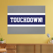 TOUCHDOWN Leuk Vet Navy Blauw Wit Grijs Stripes Canvas Afdruk (Insitu (Woonkamer))