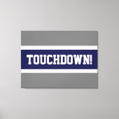 TOUCHDOWN Leuk Vet Navy Blauw Wit Grijs Stripes Canvas Afdruk (Voorkant)