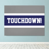TOUCHDOWN Leuk Vet Navy Blauw Wit Grijs Stripes Canvas Afdruk (Insitu (Houten vloer))