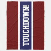 TOUCHDOWN Navy Blauw Vetgedrukte Rode Witte Strepe Fleece Deken (Voorkant)