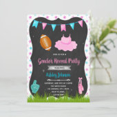 Touchdown of tutu gender onthullen uitnodiging (Staand voorkant)