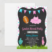 Touchdown of tutu gender onthullen uitnodiging (Voorkant / Achterkant)