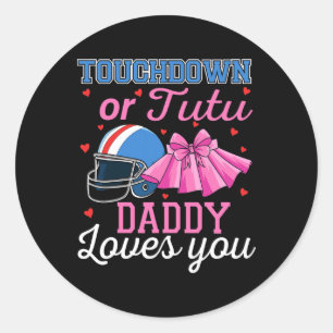 Touchdown Of Tutu Papa Houdt Van Je Voetbal Ba Ronde Sticker