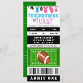 Touchdown of Tutus Football Ticket Gender onthulle Kaart (Voorkant / Achterkant)