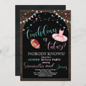 Touchdown of Tutus Gender Reveal Party Kaart (Voorkant / Achterkant)