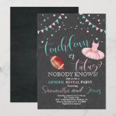 Touchdown of Tutus Gender Reveal Party Kaart (Voorkant / Achterkant)
