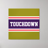TOUCHDOWN Paars Rood Wit Olijfgroene Racing Strepe Canvas Afdruk (Voorkant)