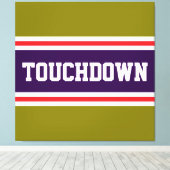 TOUCHDOWN Paars Rood Wit Olijfgroene Racing Strepe Canvas Afdruk (Insitu (Houten vloer))