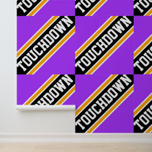 TOUCHDOWN Paarse Oranje Zwarte Racing Strepen Behang