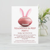 Touchdown & Peep-feest – Pasen Voetbal Uitnodiging (Staand voorkant)