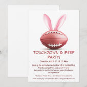 Touchdown & Peep-feest – Pasen Voetbal Uitnodiging (Voorkant / Achterkant)