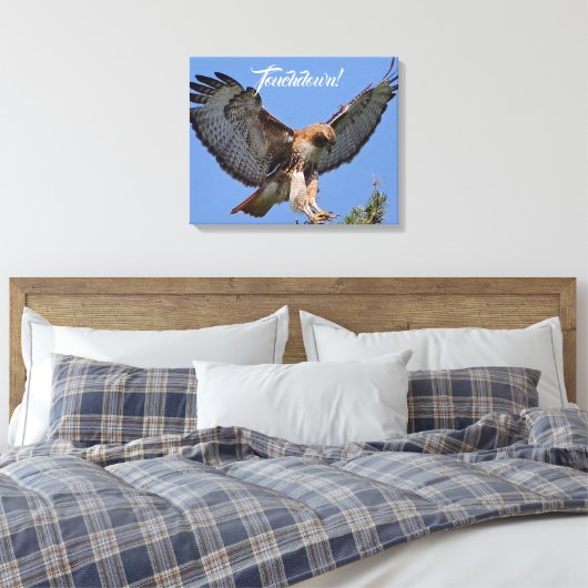 Touchdown Red Tailed HawK Canvas Afdruk (Insitu (Slaapkamer))