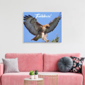 Touchdown Red Tailed HawK Canvas Afdruk (Insitu (Woonkamer))