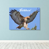 Touchdown Red Tailed HawK Canvas Afdruk (Insitu (Houten vloer))