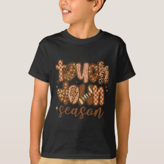 Touchdown Seizoen Voetbal Geruite Voetbal Wedstrij T-shirt