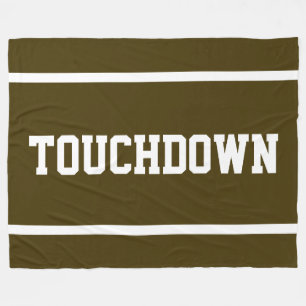 TOUCHDOWN Sportief Bruin Sportief Witte Tekst Stre Fleece Deken