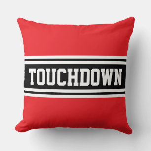 TOUCHDOWN Sportief Helderrood Zwart Racing Strepen Kussen
