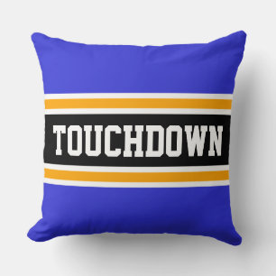 TOUCHDOWN Sportieve Zwart Gele Marine Stripes Kussen