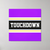 TOUCHDOWN Sportieve zwarte Heldere Paarse Strepen Canvas Afdruk (Voorkant)