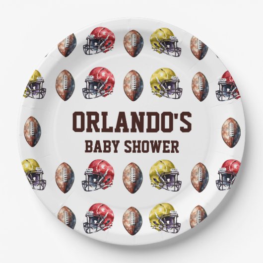 Touchdown Tafel Papier Borden Football Thema Party Papieren Bordje (Voorkant)