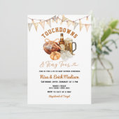 Touchdown Tiny Toes Football Couples Baby shower Kaart (Staand voorkant)