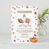 Touchdown Tiny Toes Football Couples Baby shower Kaart (Staand voorkant)