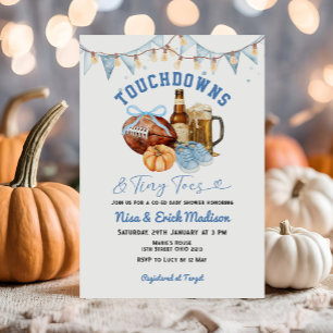Touchdown Tiny Toes Football Couples Baby shower Kaart