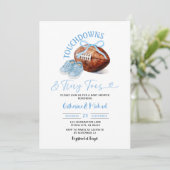 Touchdown & Tiny Toes Football Melk Baby shower Kaart (Staand voorkant)