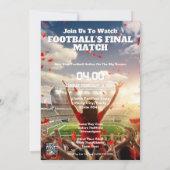 Touchdown Triomf Voetbalfinale Uitnodiging (Achterkant)