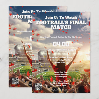 Touchdown Triomf Voetbalfinale Uitnodiging